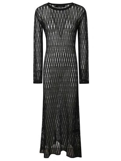 Federica Tosi See Through Long Sleeved Dress In Black