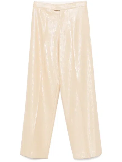 Federica Tosi Sequined Trousers In Neutrals