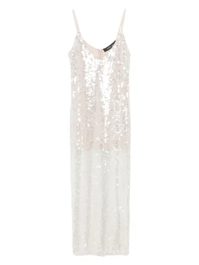 Federica Tosi Sequinned Midi Dress In White