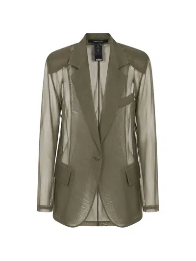 Federica Tosi Sheer Blazer In Green