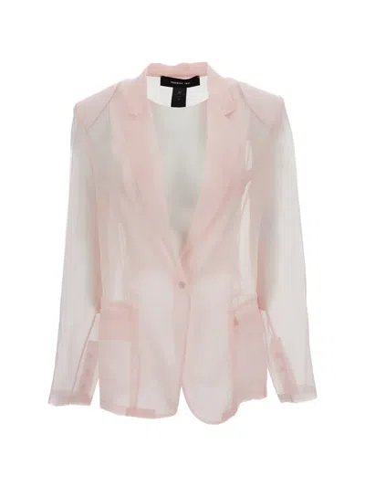 Federica Tosi Organza Silk Single-breasted Blazer In Pink