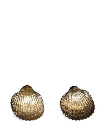 Federica Tosi Shell-motif Textured Earrings In Gold