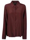 Federica Tosi Brown Cotton Canvas Oversized Shirt In Red