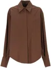 Federica Tosi Brown Cotton Canvas Oversized Shirt In Brown