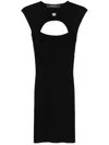 Federica Tosi Dress With Jewel Viscose Stretch In Black