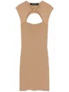 Federica Tosi Short Dress With Cut-out In Brown