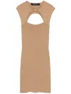 Federica Tosi Short Dress With Cut-out In Brown