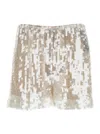 Federica Tosi Metallic Sequin Shorts With Net Design In Metallic