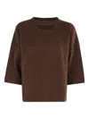 Federica Tosi Short-sleeve Cashmere-wool Sweater In Brown