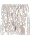 Federica Tosi Metallic Sequin Shorts With Net Design