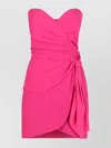 Federica Tosi Shoulder-baring Dress With Bow And Knot In Pink