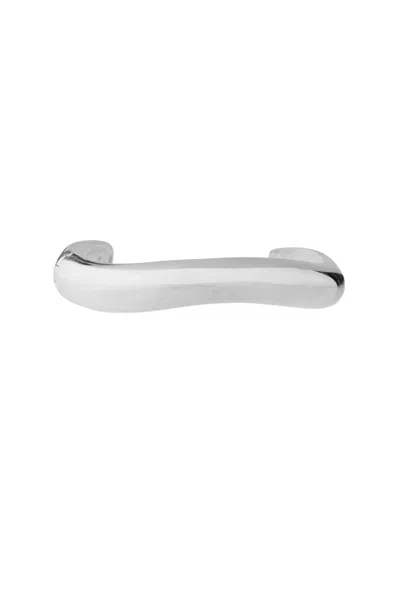 Federica Tosi Silver Choker Wave 925 Silver Plated Brass Metal Necklace In Transparent
