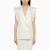 Federica Tosi Cotton Blend Double Breasted Waistcoat In Multicolor