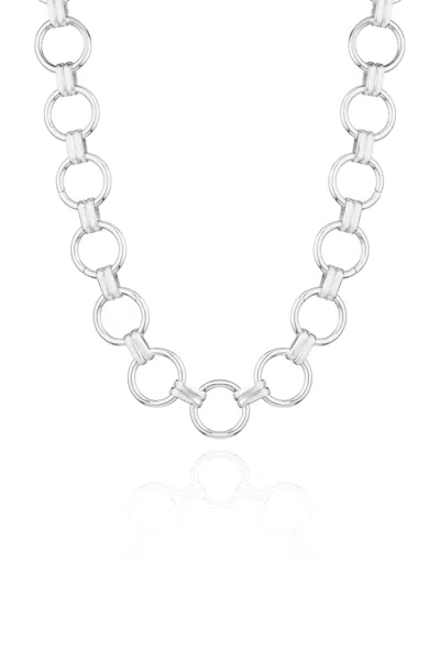 Federica Tosi Silver Lace Gigi 925 Silver Plated Bronze Metal Necklace In Metallic