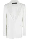 Federica Tosi Raffia Sequins Blazer In White