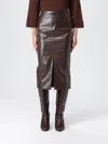 Federica Tosi Gonna Longuette Pelle Metallo Skirts Brown In Brown