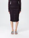 Federica Tosi Draped Tulle Midi Skirt With Side Zipper Closure In Purple