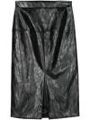 Federica Tosi Faux-leather Midi Skirt In Black