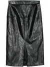 Federica Tosi Faux-leather Midi Skirt In Black