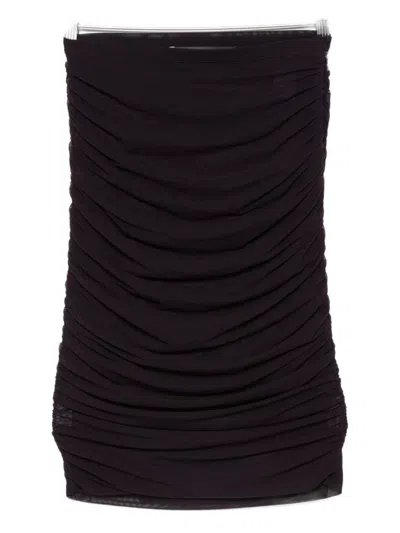 Federica Tosi Ruched Mesh Skirt In Purple