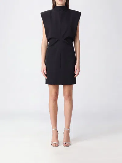 Federica Tosi Sleeveless High Neck Viscose Blend Sheath Mini Dress In Black