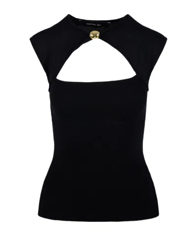 Federica Tosi Sleeveless Knitted Vest In Black