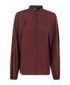 Federica Tosi Brown Cotton Canvas Oversized Shirt In Red