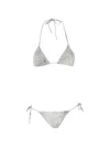 Federica Tosi Sand Python Bikini Triangle Python-print Nylon Bikini In Gray
