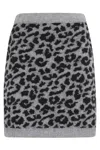 Federica Tosi Spotted Knit Mini Skirt With Ribbed Hemline In Animal Print