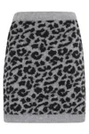 Federica Tosi Spotted Knit Mini Skirt With Ribbed Hemline In Animal Print