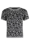 Federica Tosi Spotted Pattern Short-sleeve Crew Neck Sweater In Animal Print