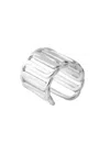 Federica Tosi Square Interlocking Ring In Silver-plated Bronze In Silver