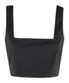 Shop Federica Tosi Squared-neckline Crop Top In Black