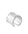 Federica Tosi Square Interlocking Ring In Silver-plated Bronze In White