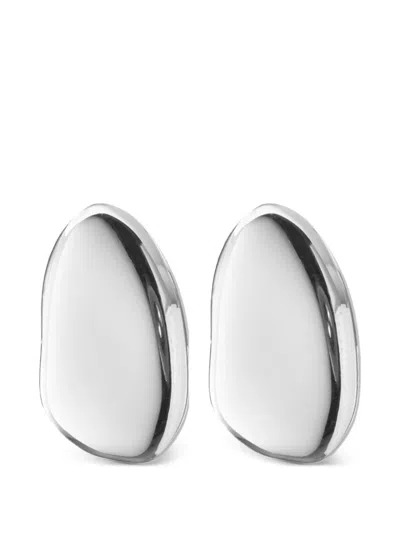 Federica Tosi Stone Lobe Earrings In White