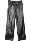 Federica Tosi Black Leather Effect Pants In Black