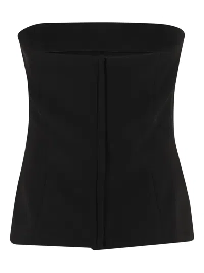 Federica Tosi Strapless Seam-detail Top In Black
