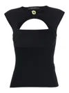 Federica Tosi Black Top With Jewel Detail On The Front In Viscose Blend Woman In Black