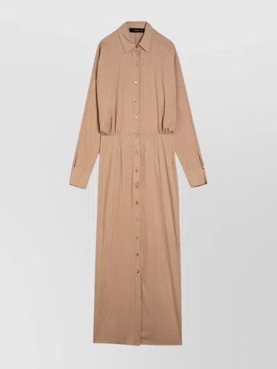 FEDERICA TOSI STRIPED VISCOSE BLEND CHEMISIER DRESS