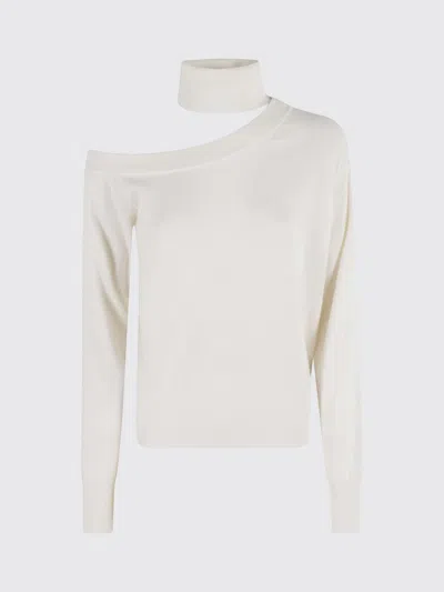 Federica Tosi Low-cut Cashmere Sweater In Neutral