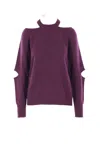 Federica Tosi Cut-out Crewneck Sweater In Purple
