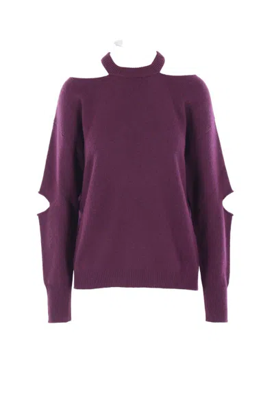 Federica Tosi Cut-out Turtleneck Sweater In Purple