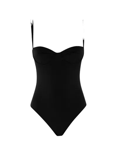 Federica Tosi Sweetheart-neck Swimsuit In Black