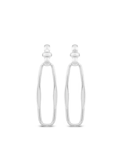 Federica Tosi Sylvie Silver Oval-pendant Earrings In Metallic