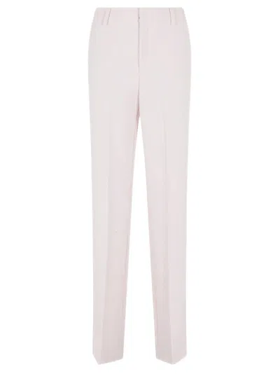 Federica Tosi Tailored Pink Trousers With Hidden Closure And Minimalist Design In White