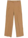 Federica Tosi Tailored Canvas Trousers With Front Pleats In Brown