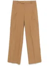 Federica Tosi Tailored Canvas Trousers With Front Pleats In Brown