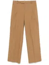 Federica Tosi Tailored Canvas Trousers With Front Pleats In Brown