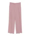 Federica Tosi Wide Leg Pleated Trousers With Belt Loops In Mauve