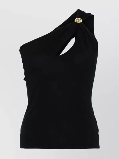 Federica Tosi Tank Top One-shoulder Jewelry Detail In Black